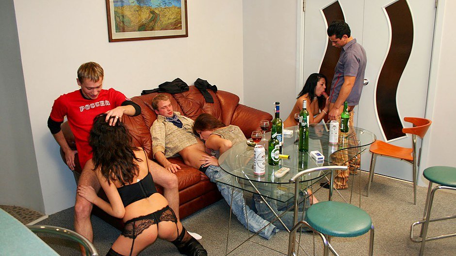 Students having incredibly passionate sex in the kitchen